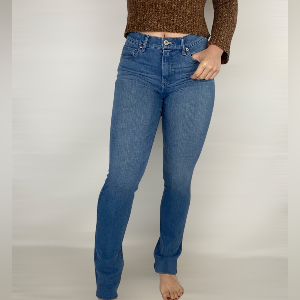 EXPRESS High Rise Skyscraper Stretchy Slim Bootcut Jeans Size 4 - Picture 3 of 9